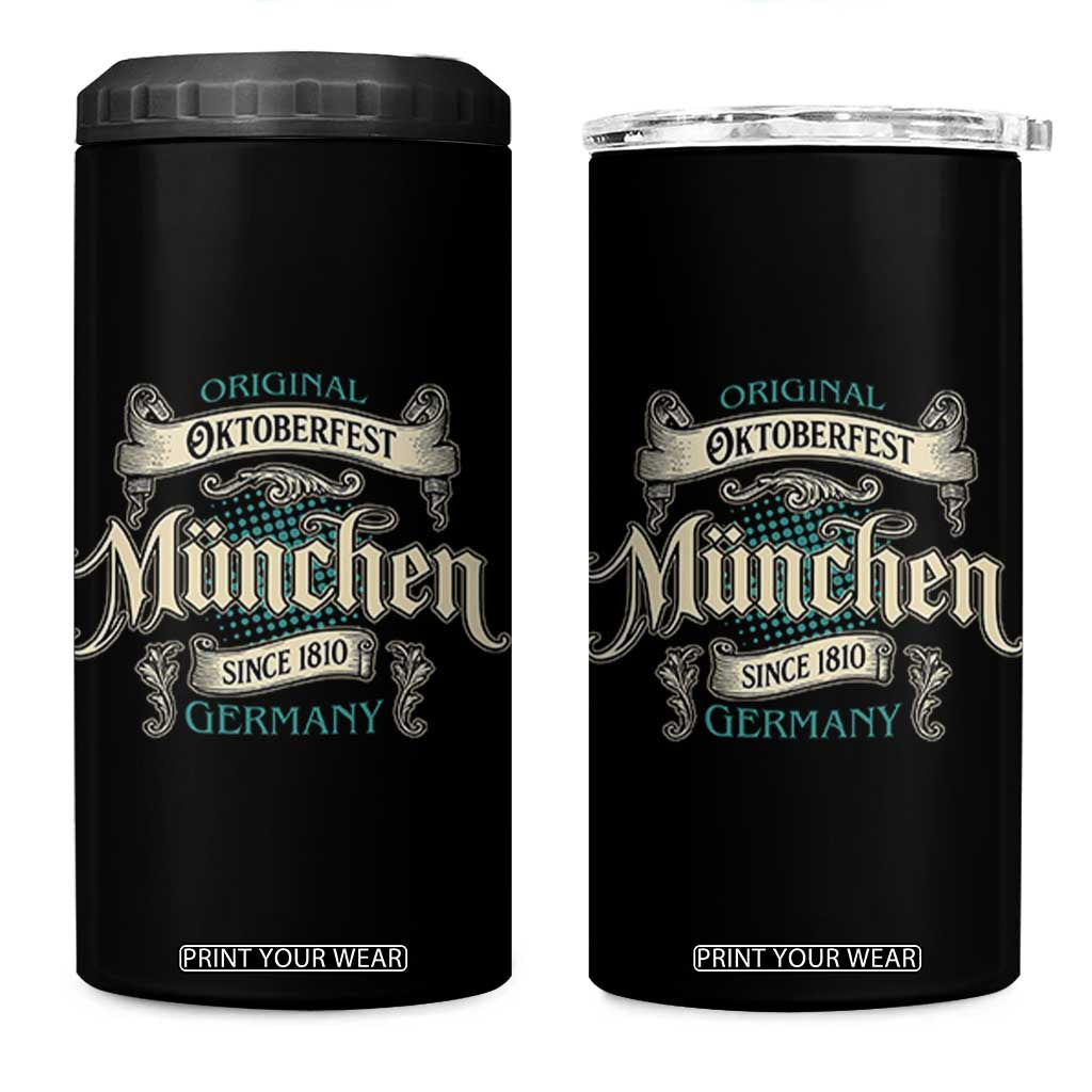 Original Oktoberfest Munchen Germany 4 in 1 Can Cooler Tumbler Vintage Bavarian Festival Since 1810 TS02 One Size: 16 oz Black Print Your Wear