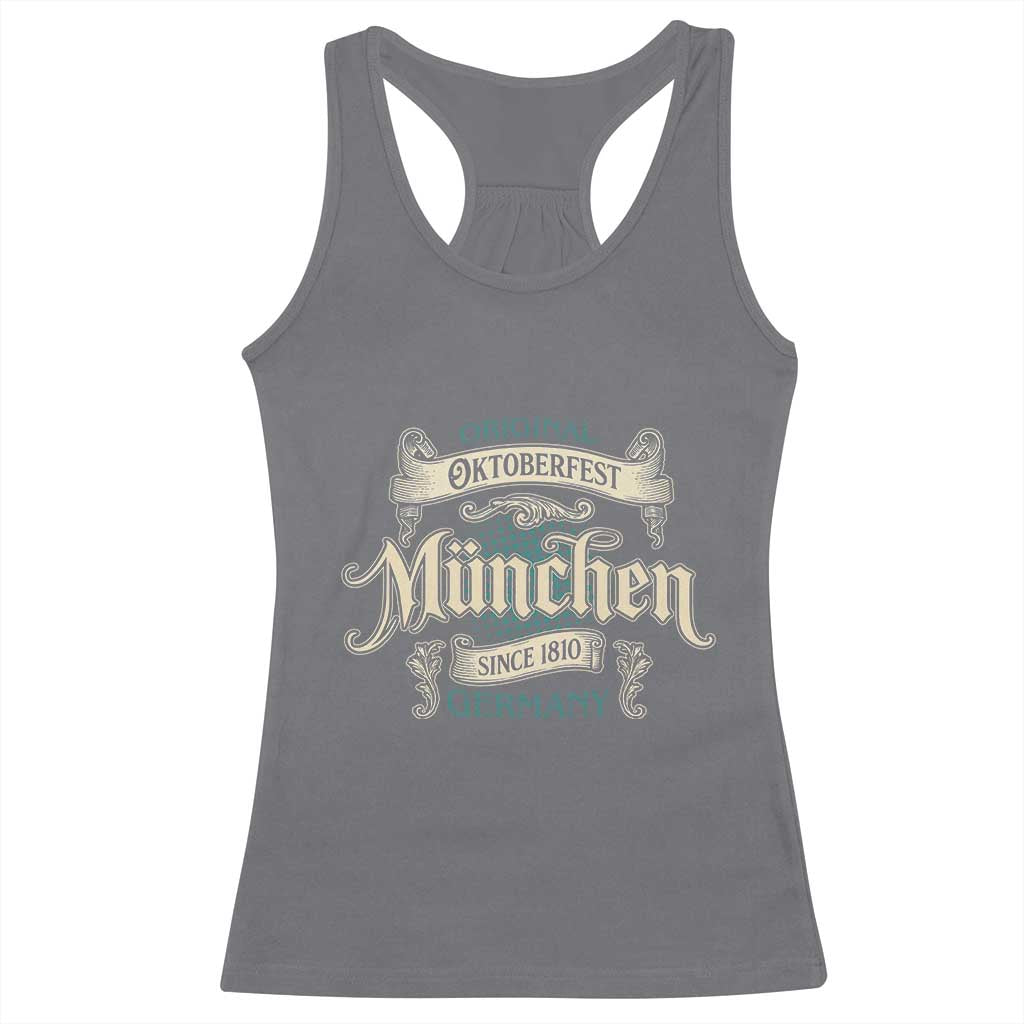 Original Oktoberfest Munchen Germany Racerback Tank Top Vintage Bavarian Festival Since 1810 TS02 Charcoal Print Your Wear