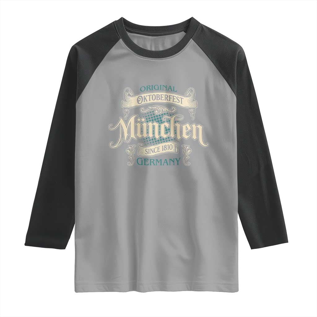 Original Oktoberfest Munchen Germany Raglan Shirt Vintage Bavarian Festival Since 1810 TS02 Sport Gray Black Print Your Wear