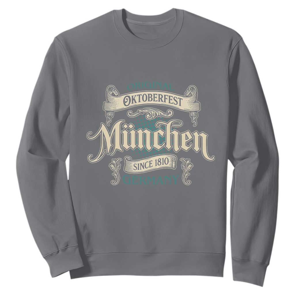 Original Oktoberfest Munchen Germany Sweatshirt Vintage Bavarian Festival Since 1810 TS02 Charcoal Print Your Wear
