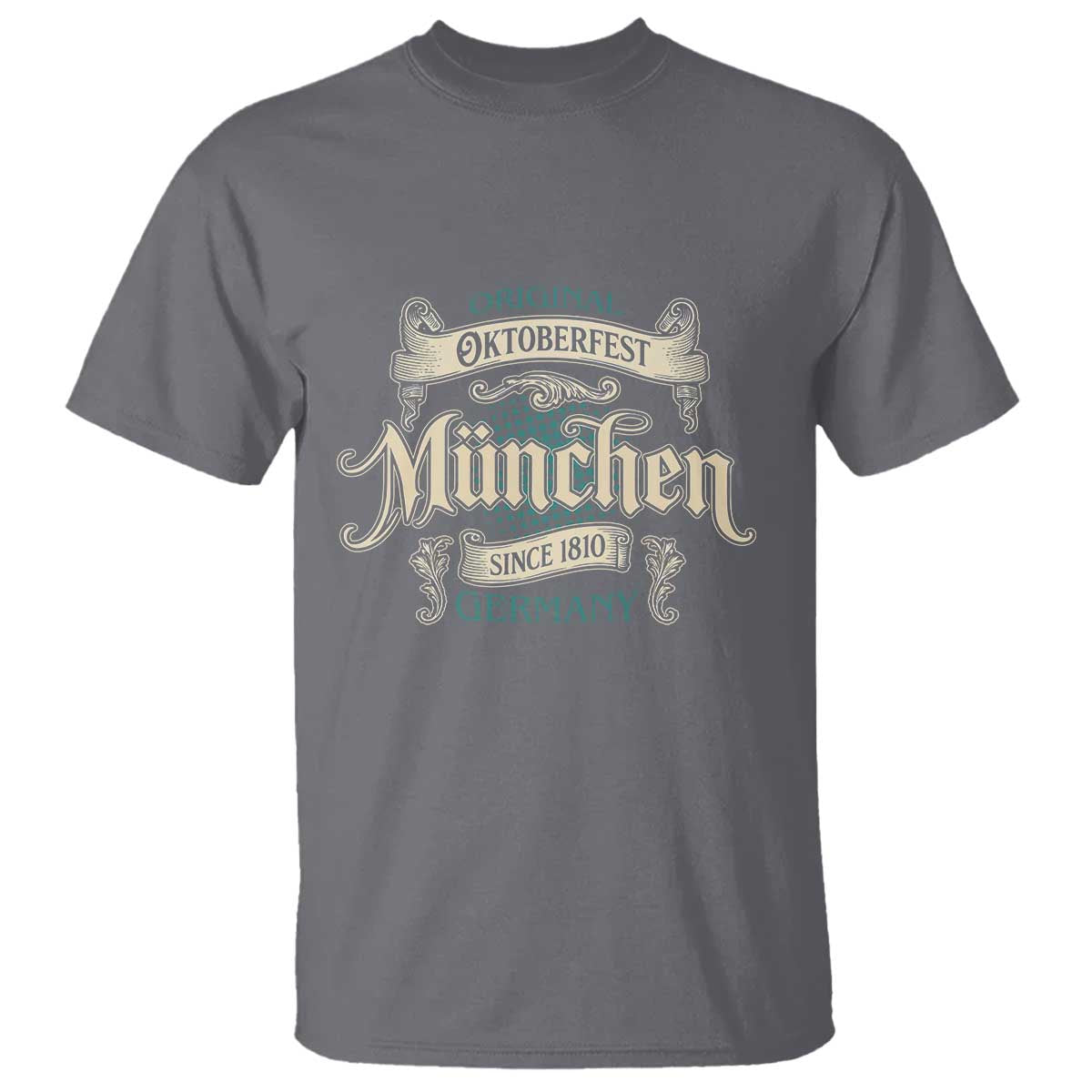 Original Oktoberfest Munchen Germany T Shirt Vintage Bavarian Festival Since 1810 TS02 Charcoal Print Your Wear