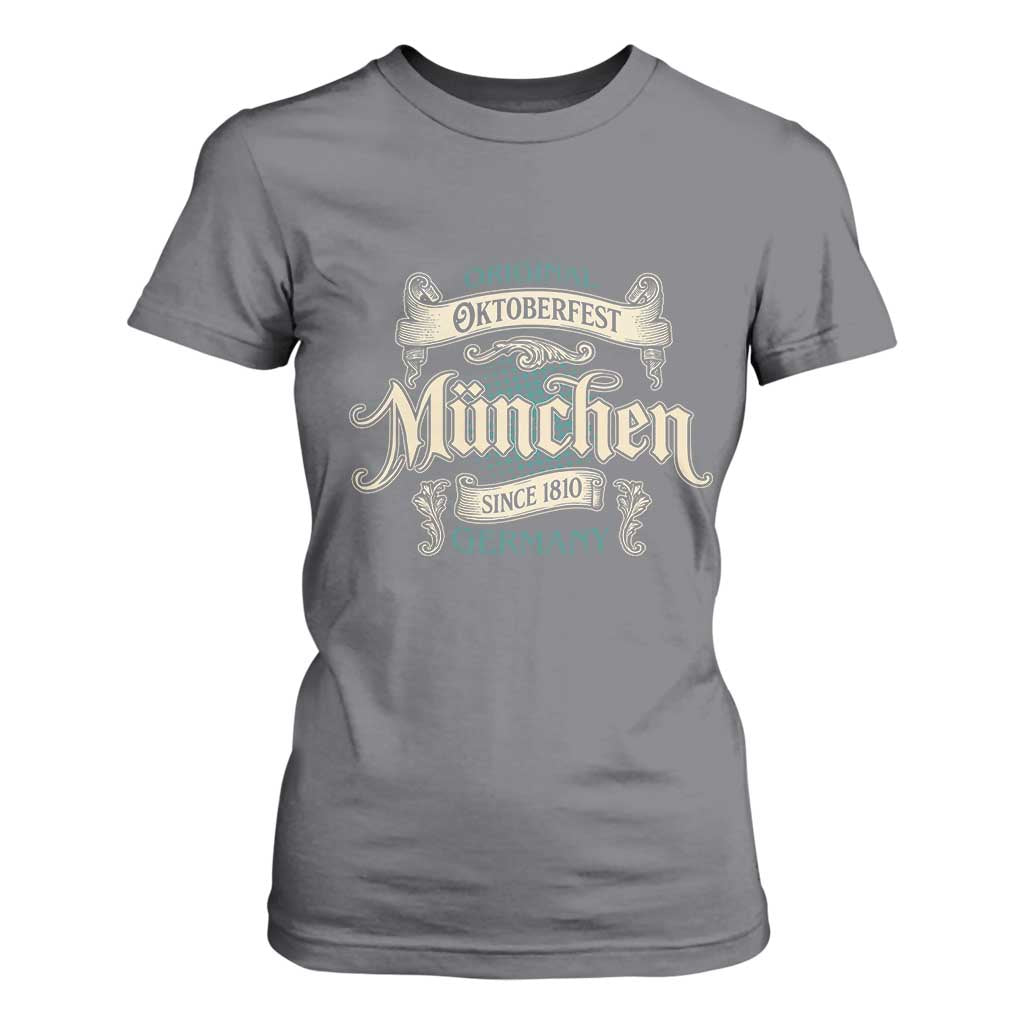 Original Oktoberfest Munchen Germany T Shirt For Women Vintage Bavarian Festival Since 1810 TS02 Charcoal Print Your Wear