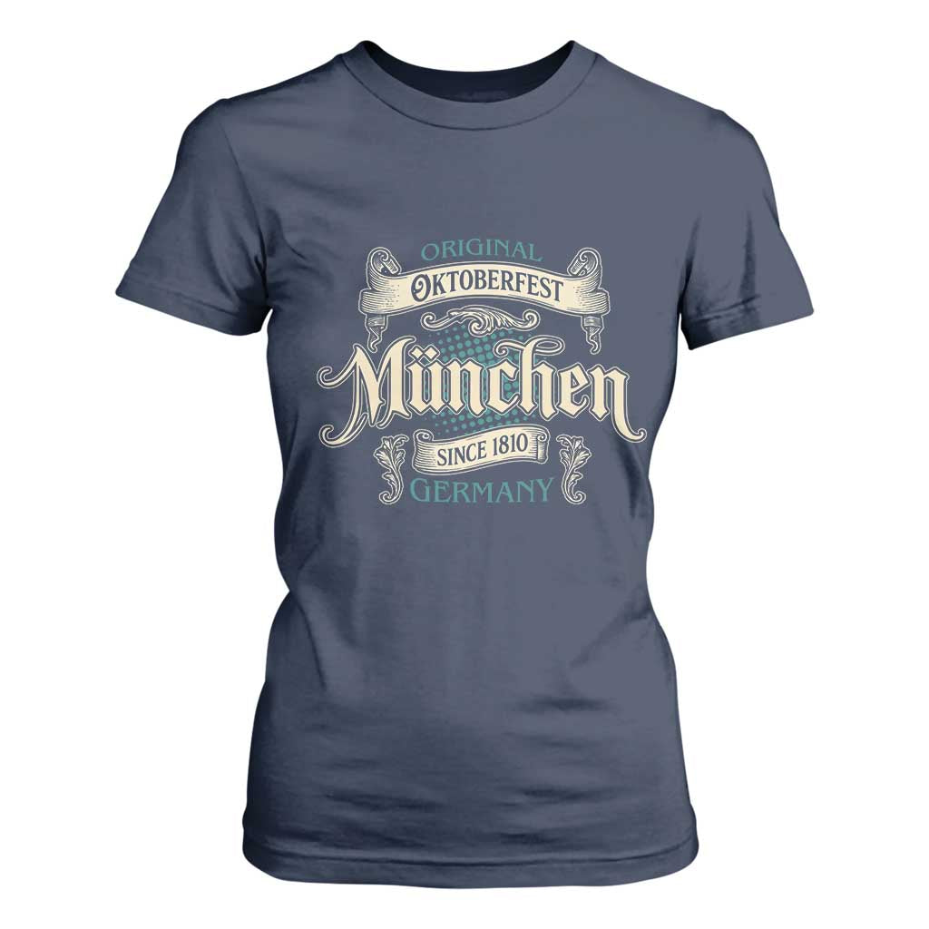 Original Oktoberfest Munchen Germany T Shirt For Women Vintage Bavarian Festival Since 1810 TS02 Navy Print Your Wear