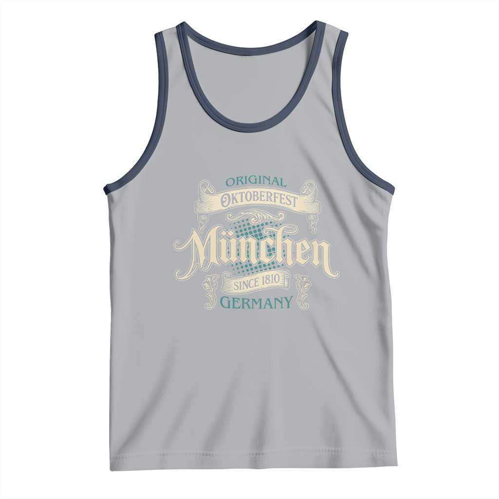 Original Oktoberfest Munchen Germany Tank Top Vintage Bavarian Festival Since 1810 TS02 Athletic Heather Navy Print Your Wear