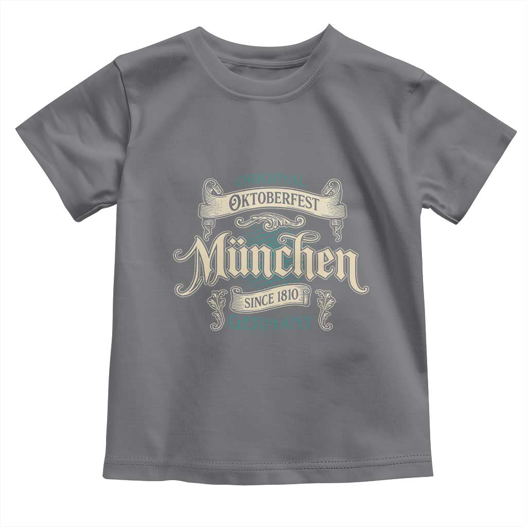 Original Oktoberfest Munchen Germany Toddler T Shirt Vintage Bavarian Festival Since 1810 TS02 Charcoal Print Your Wear