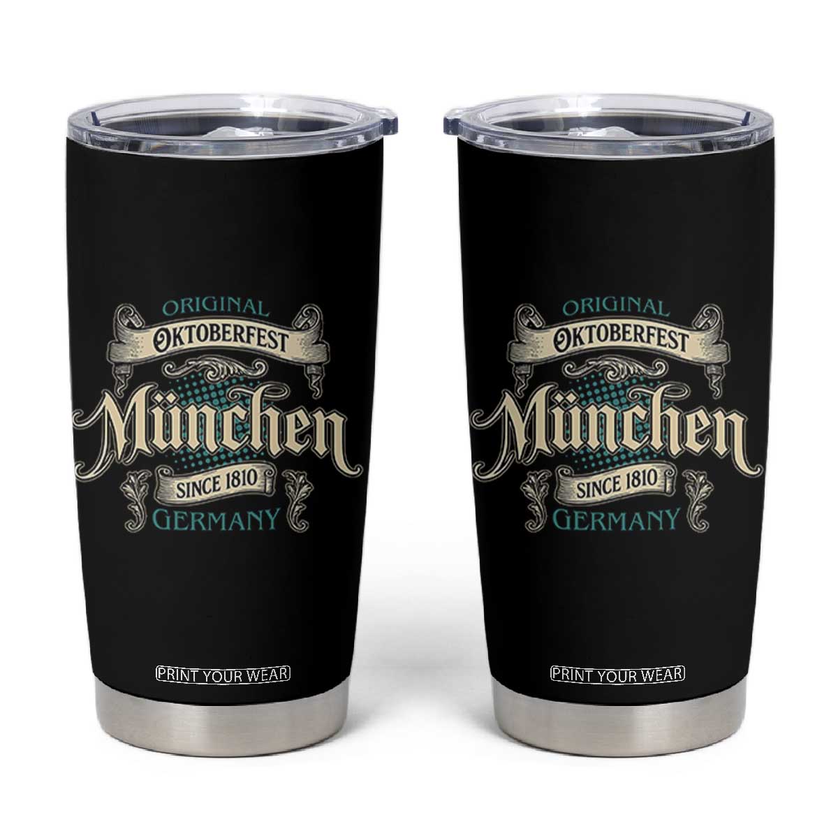 Original Oktoberfest Munchen Germany Tumbler Cup Vintage Bavarian Festival Since 1810 TS02 Black Print Your Wear