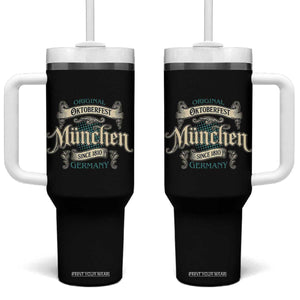 Original Oktoberfest Munchen Germany Tumbler With Handle Vintage Bavarian Festival Since 1810 TS02 One Size: 40 oz Black Print Your Wear