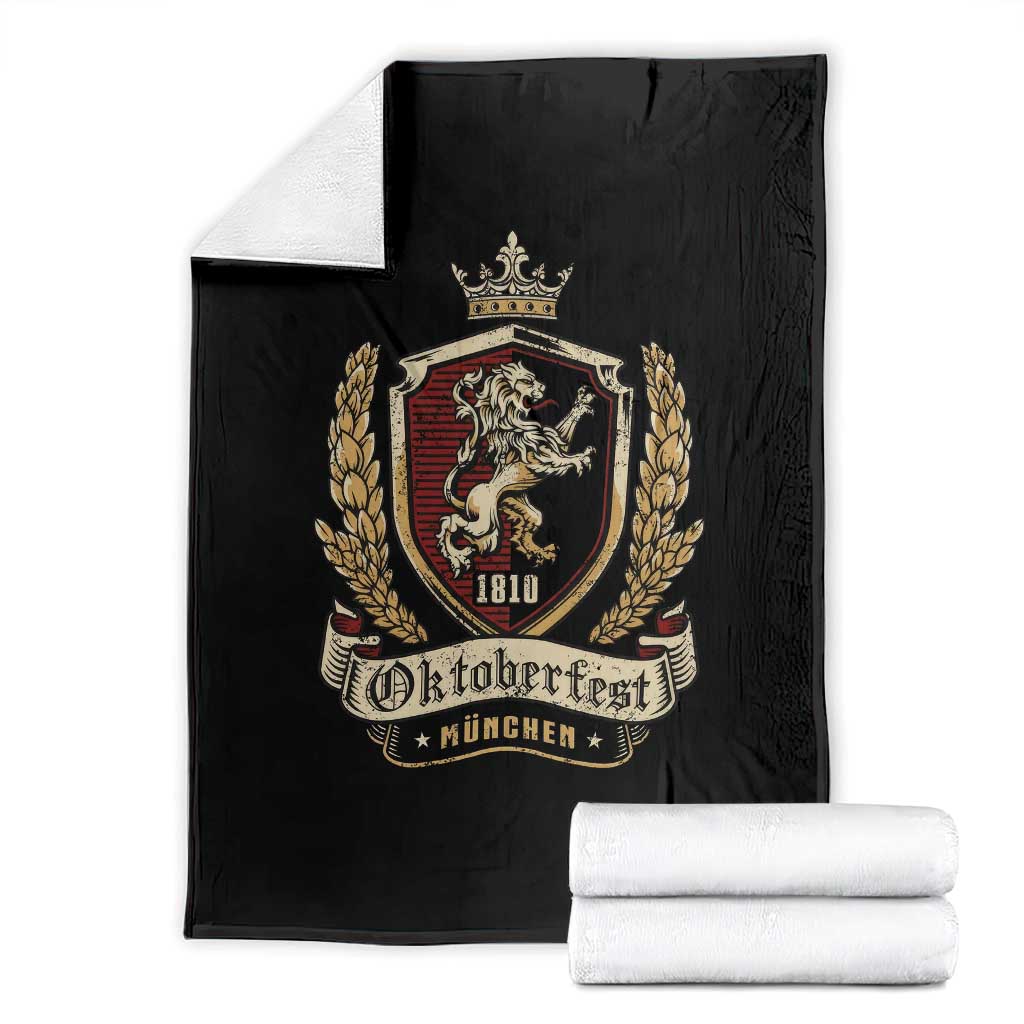 Oktoberfest Munchen Lion Crest Throw Blanket Classic Bavarian Festival TS02 Black Print Your Wear