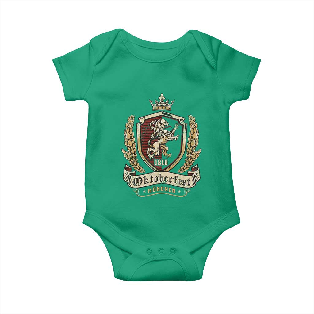 Oktoberfest Munchen Lion Crest Baby Onesie Classic Bavarian Festival TS02 Irish Green Print Your Wear
