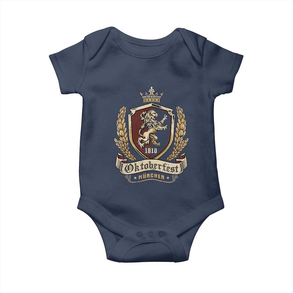 Oktoberfest Munchen Lion Crest Baby Onesie Classic Bavarian Festival TS02 Navy Print Your Wear