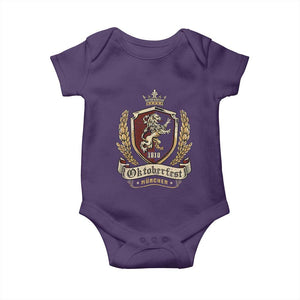 Oktoberfest Munchen Lion Crest Baby Onesie Classic Bavarian Festival TS02 Purple Print Your Wear