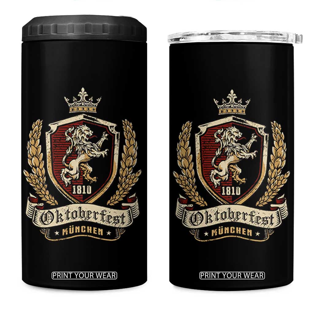 Oktoberfest Munchen Lion Crest 4 in 1 Can Cooler Tumbler Classic Bavarian Festival TS02 One Size: 16 oz Black Print Your Wear