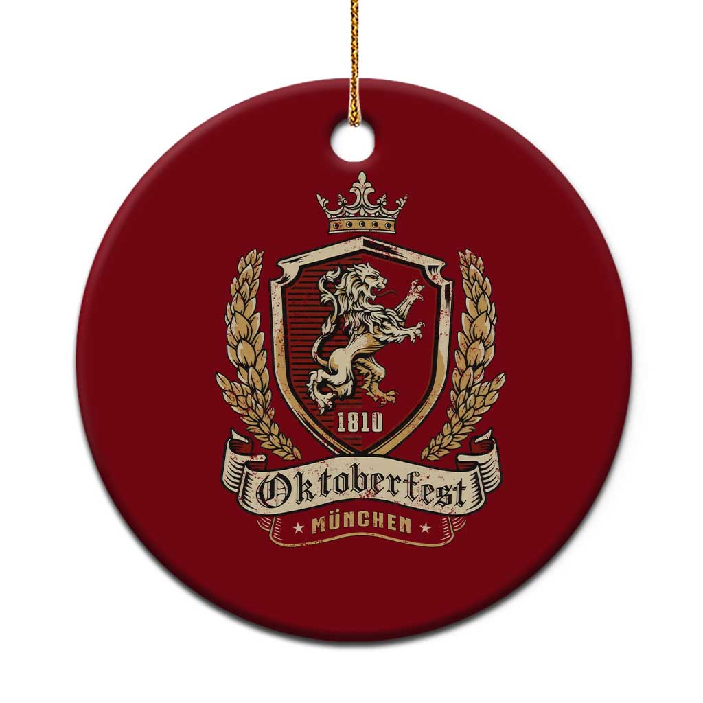 Oktoberfest Munchen Lion Crest Ceramic Ornament Classic Bavarian Festival TS02 1pc Red Print Your Wear
