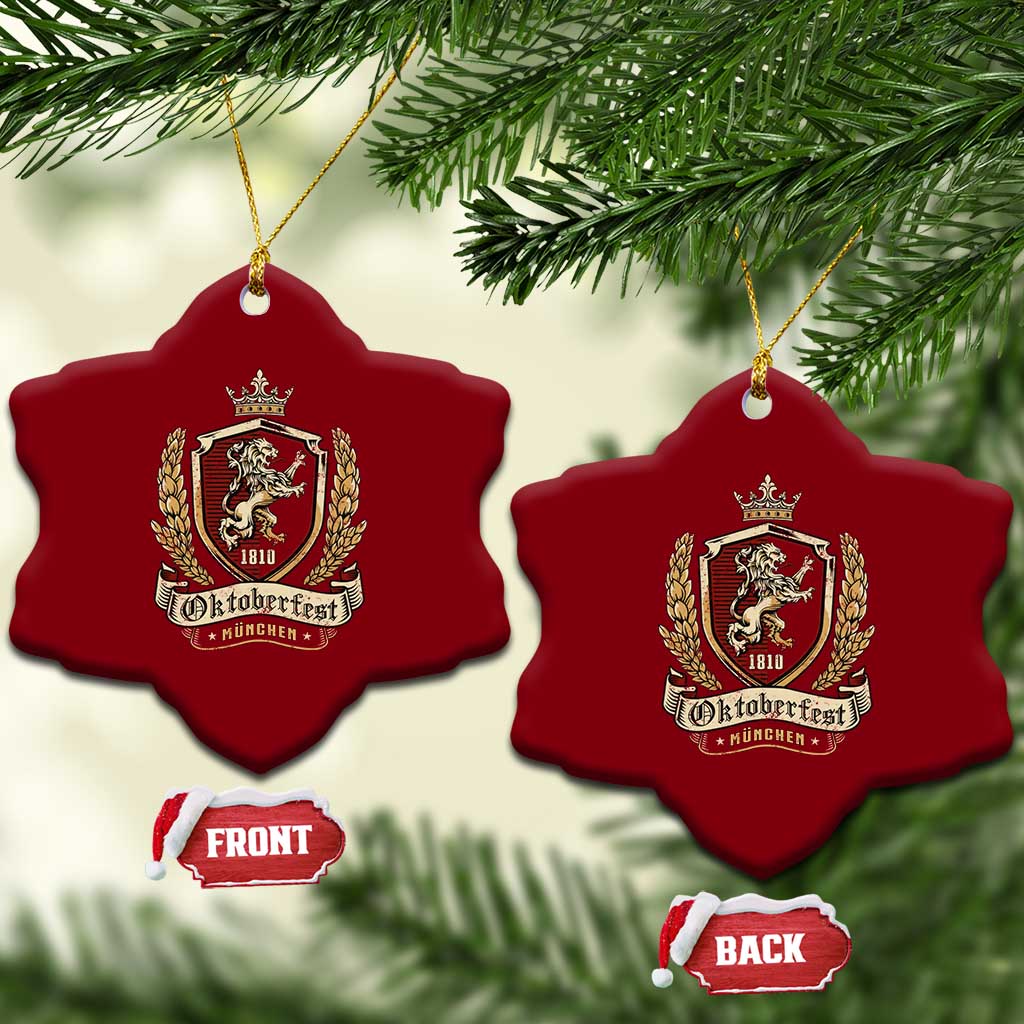 Oktoberfest Munchen Lion Crest Ceramic Ornament Classic Bavarian Festival TS02 Print Your Wear