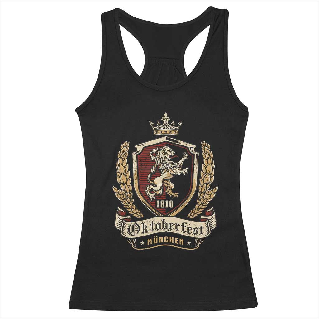 Oktoberfest Munchen Lion Crest Racerback Tank Top Classic Bavarian Festival TS02 Black Print Your Wear
