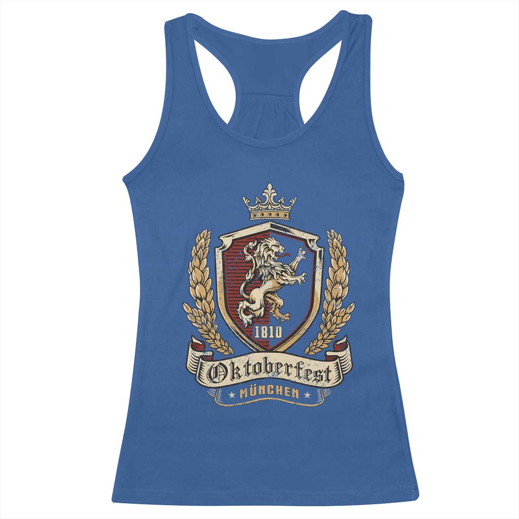 Oktoberfest Munchen Lion Crest Racerback Tank Top Classic Bavarian Festival TS02 Royal Blue Print Your Wear
