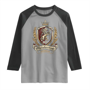Oktoberfest Munchen Lion Crest Raglan Shirt Classic Bavarian Festival TS02 Sport Gray Black Print Your Wear