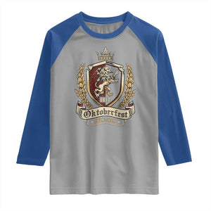 Oktoberfest Munchen Lion Crest Raglan Shirt Classic Bavarian Festival TS02 Sport Gray Royal Print Your Wear