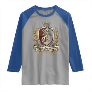 Oktoberfest Munchen Lion Crest Raglan Shirt Classic Bavarian Festival TS02 Sport Gray Royal Print Your Wear