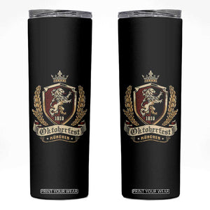 Oktoberfest Munchen Lion Crest Skinny Tumbler Classic Bavarian Festival TS02 Black Print Your Wear