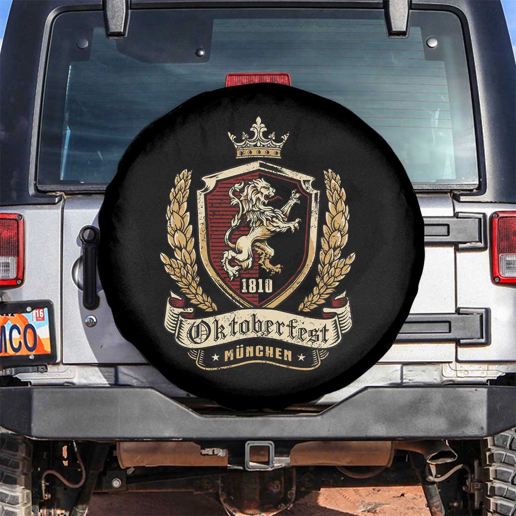 Oktoberfest Munchen Lion Crest Spare Tire Cover Classic Bavarian Festival TS02 No hole Black Print Your Wear