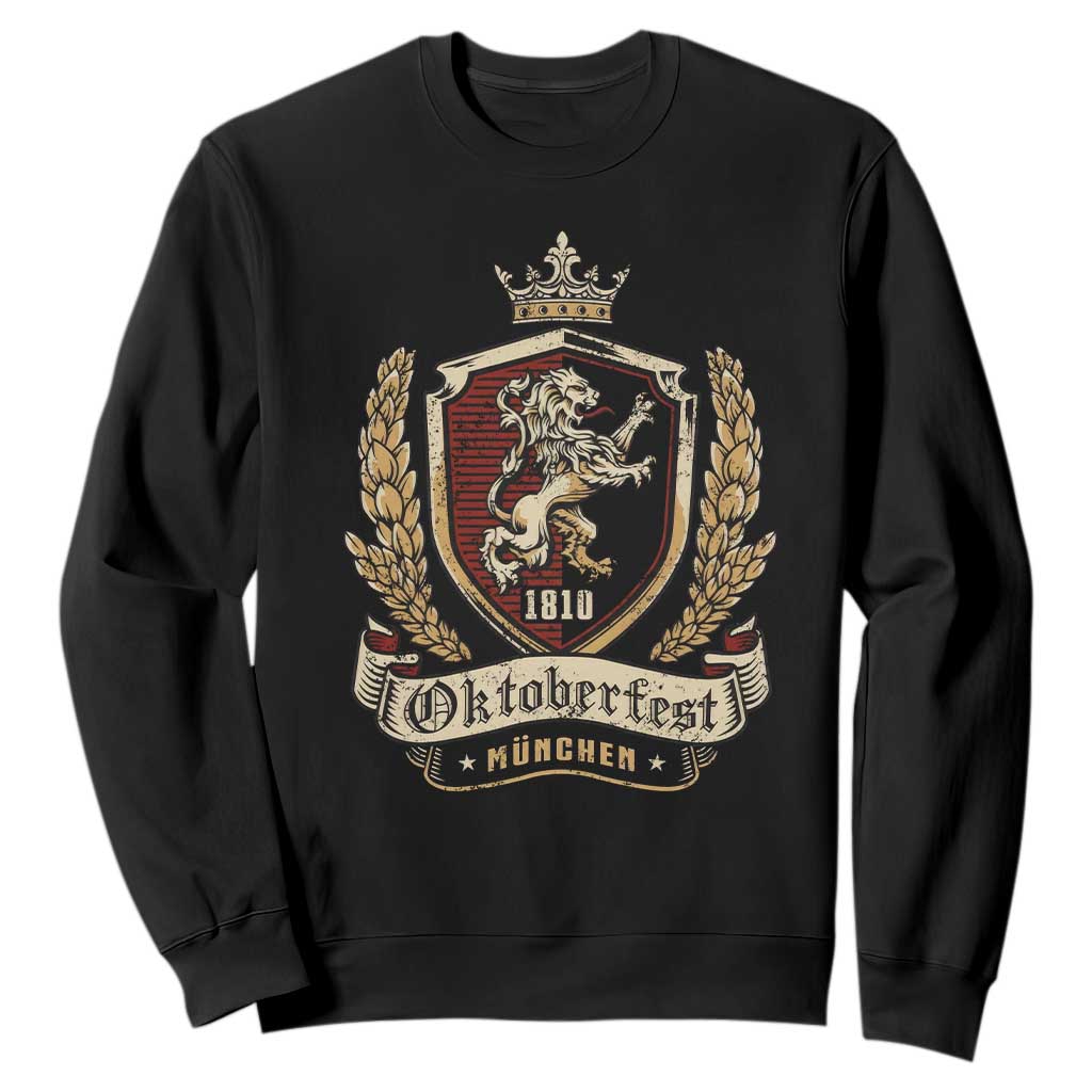 Oktoberfest Munchen Lion Crest Sweatshirt Classic Bavarian Festival TS02 Black Print Your Wear