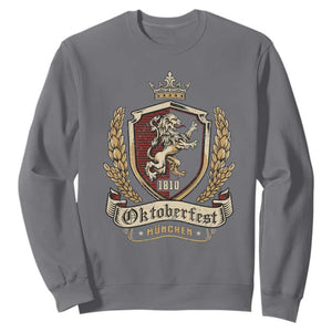 Oktoberfest Munchen Lion Crest Sweatshirt Classic Bavarian Festival TS02 Charcoal Print Your Wear