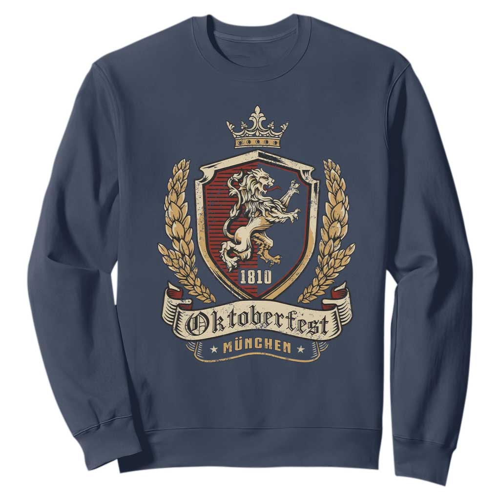 Oktoberfest Munchen Lion Crest Sweatshirt Classic Bavarian Festival TS02 Navy Print Your Wear