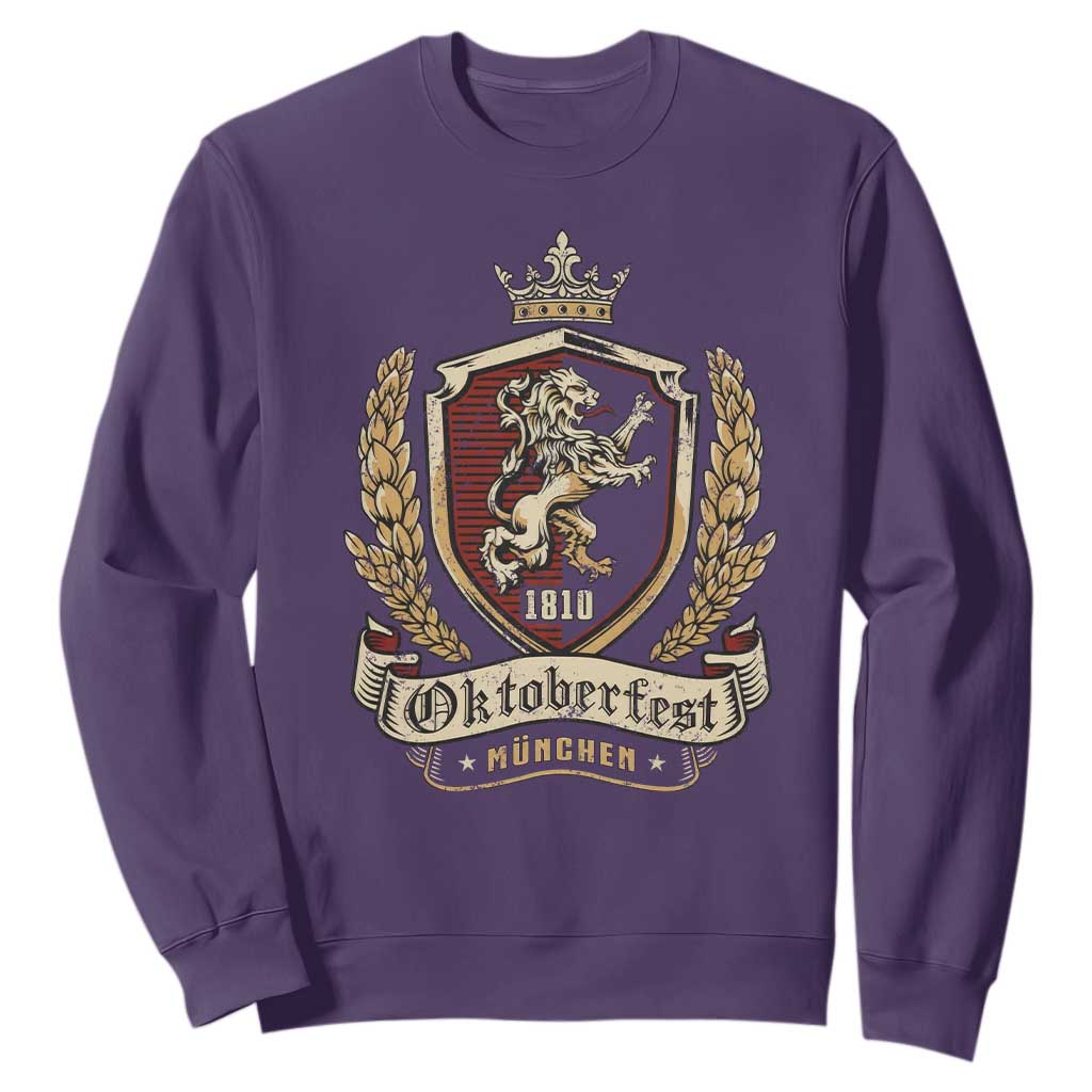 Oktoberfest Munchen Lion Crest Sweatshirt Classic Bavarian Festival TS02 Purple Print Your Wear