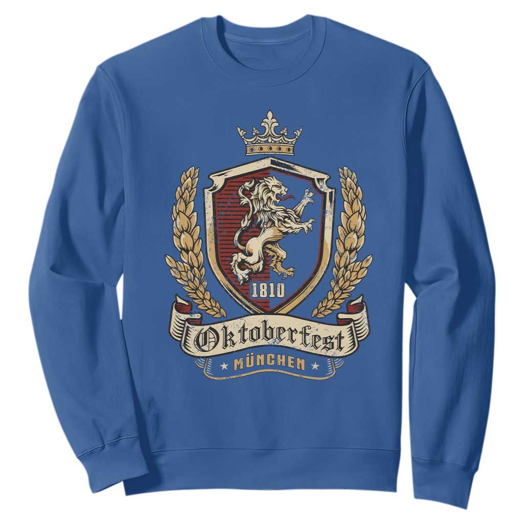 Oktoberfest Munchen Lion Crest Sweatshirt Classic Bavarian Festival TS02 Royal Blue Print Your Wear