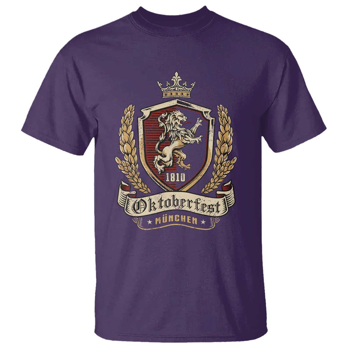 Oktoberfest Munchen Lion Crest T Shirt Classic Bavarian Festival TS02 Purple Print Your Wear