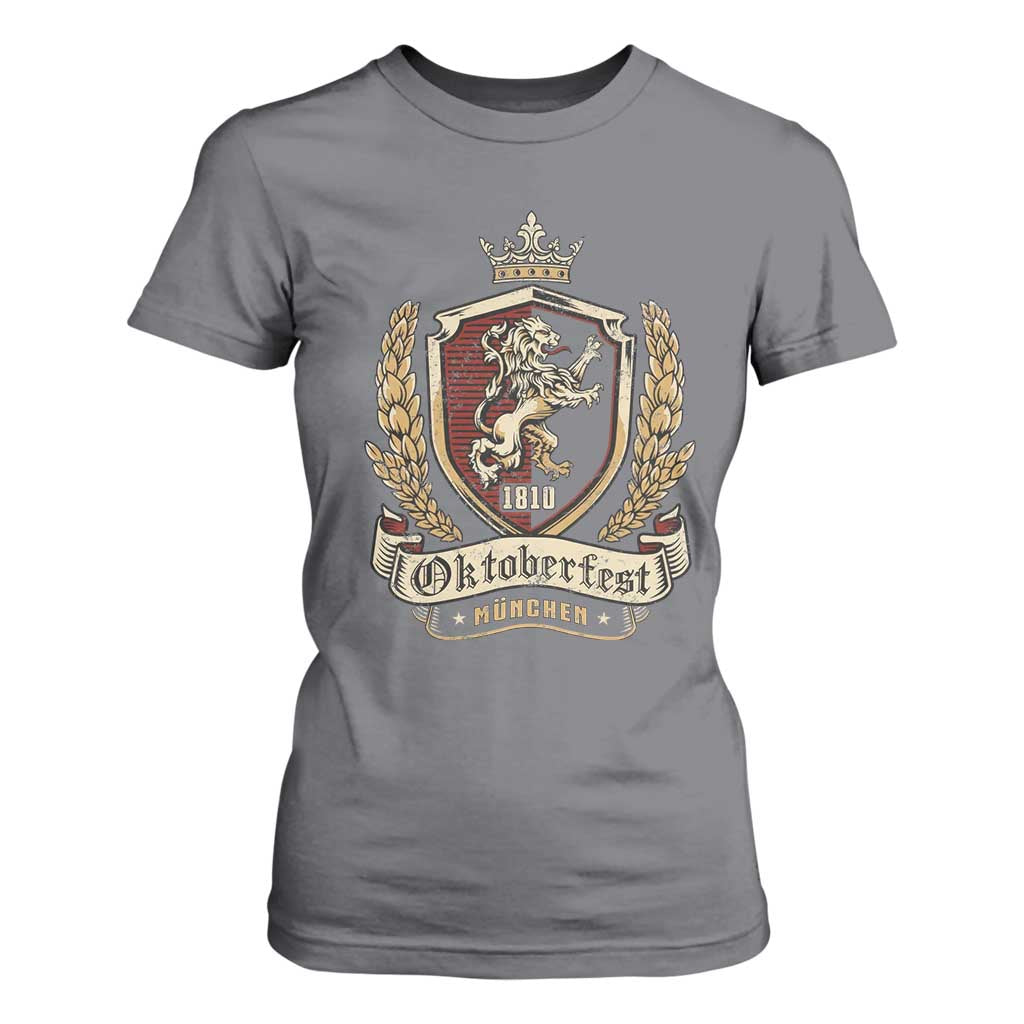 Oktoberfest Munchen Lion Crest T Shirt For Women Classic Bavarian Festival TS02 Charcoal Print Your Wear