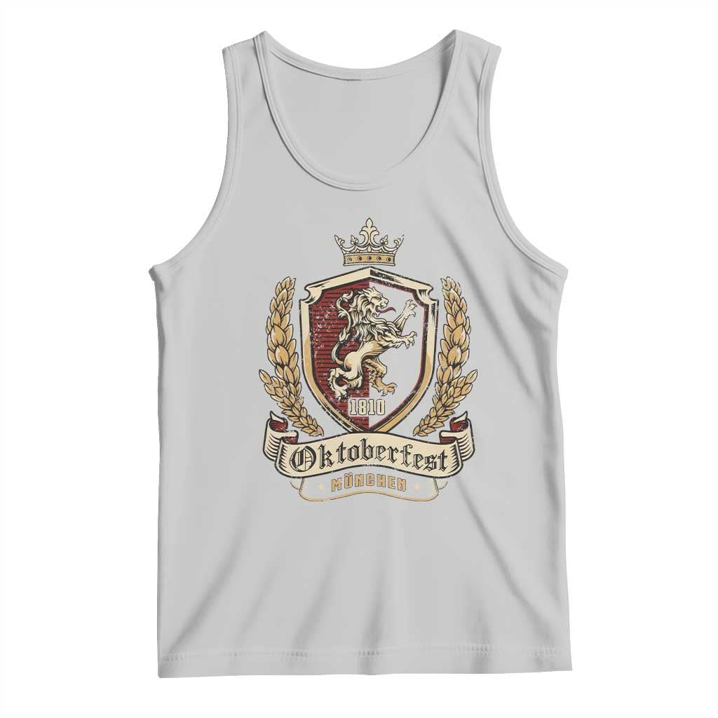Oktoberfest Munchen Lion Crest Tank Top Classic Bavarian Festival TS02 Ash Print Your Wear
