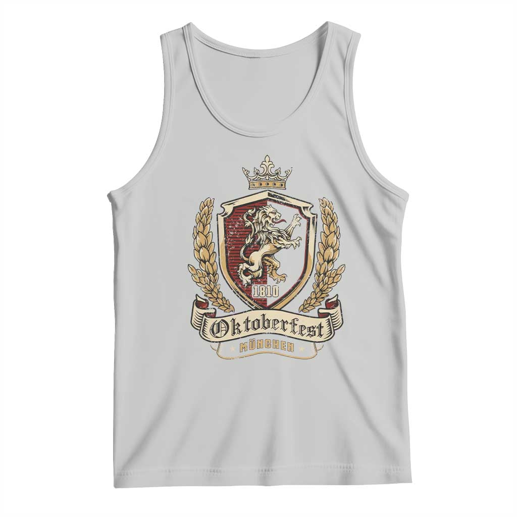 Oktoberfest Munchen Lion Crest Tank Top Classic Bavarian Festival TS02 Ash Print Your Wear