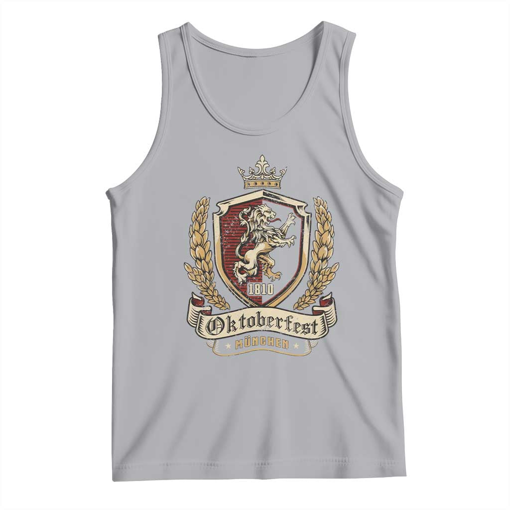 Oktoberfest Munchen Lion Crest Tank Top Classic Bavarian Festival TS02 Athletic Heather Print Your Wear