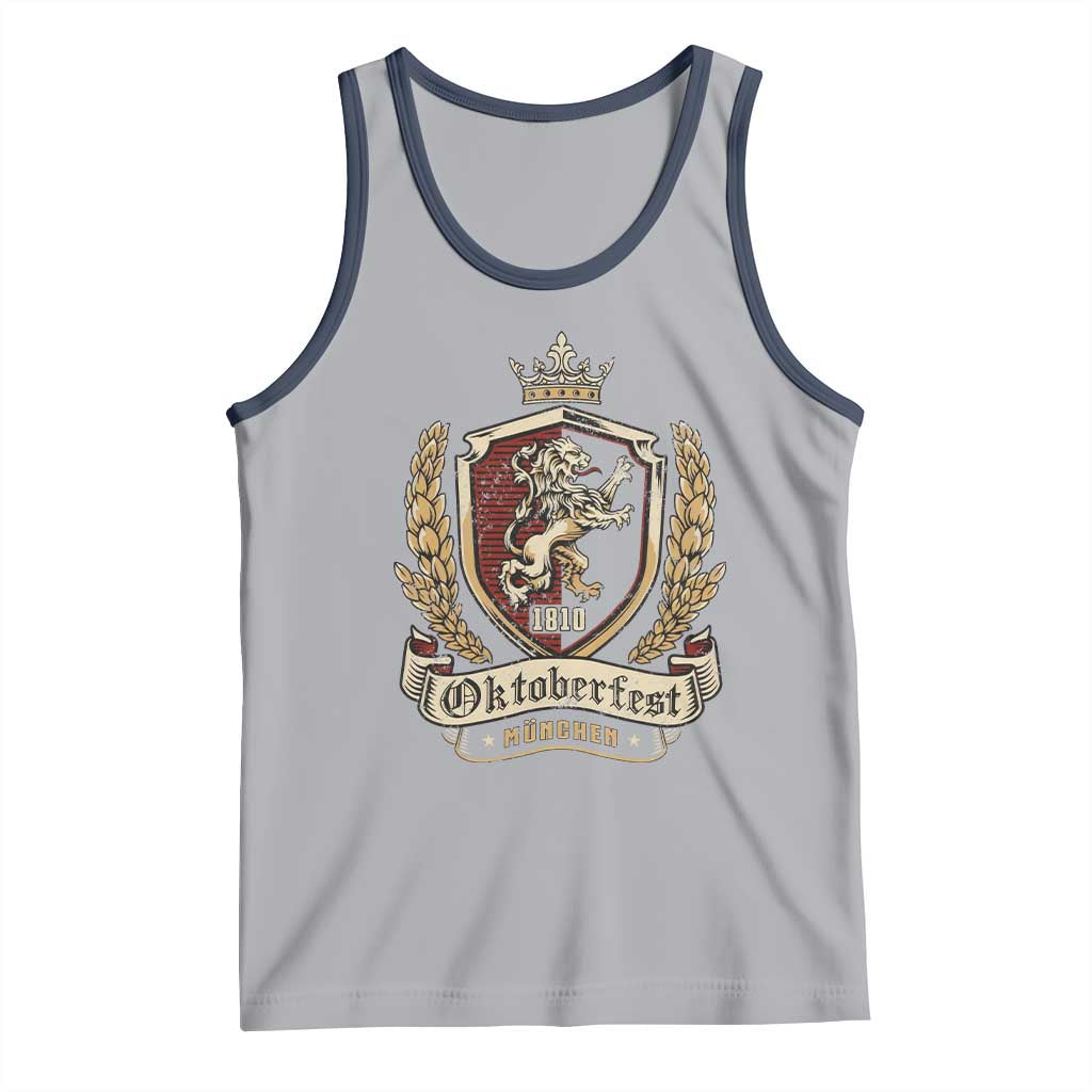 Oktoberfest Munchen Lion Crest Tank Top Classic Bavarian Festival TS02 Athletic Heather Navy Print Your Wear