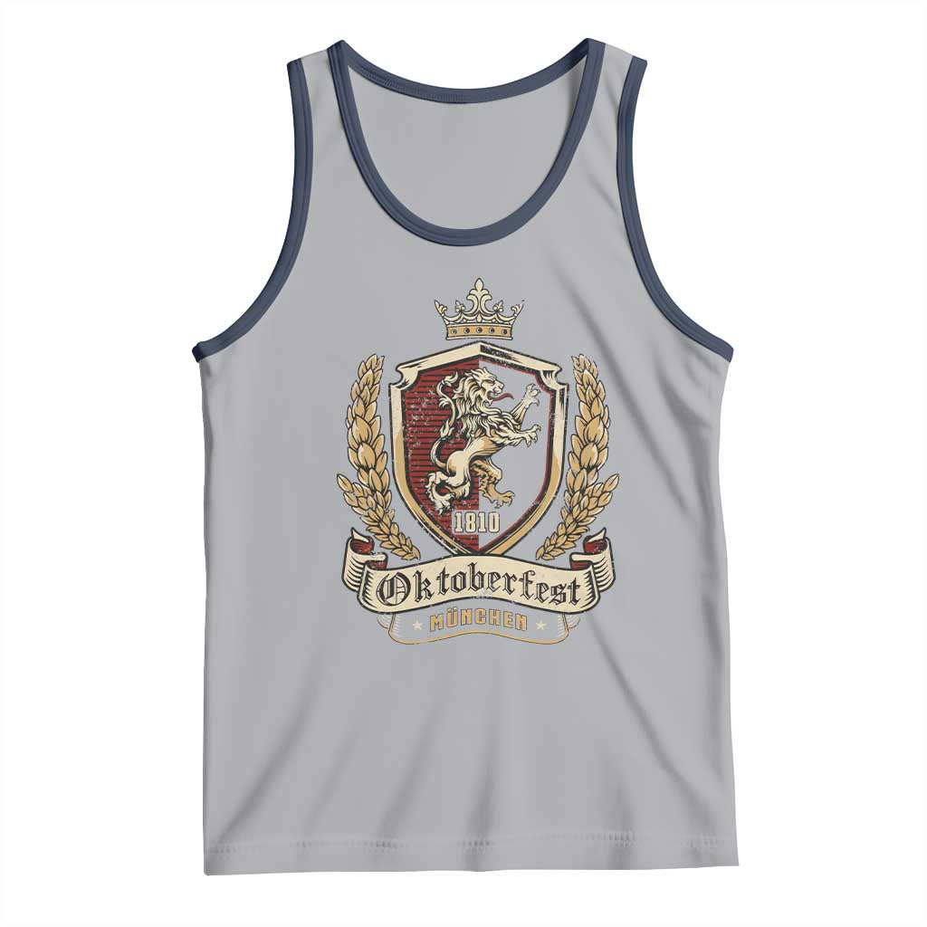 Oktoberfest Munchen Lion Crest Tank Top Classic Bavarian Festival TS02 Athletic Heather Navy Print Your Wear