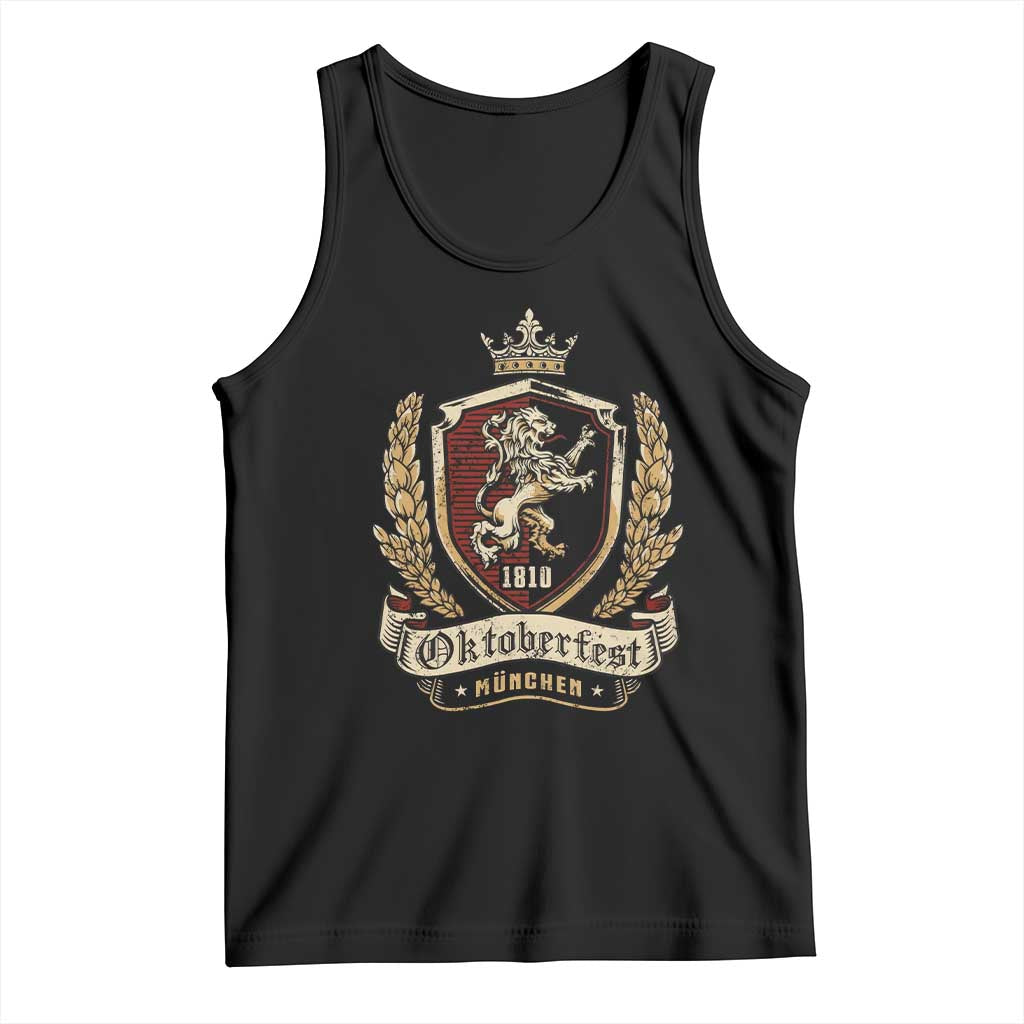 Oktoberfest Munchen Lion Crest Tank Top Classic Bavarian Festival TS02 Black Print Your Wear