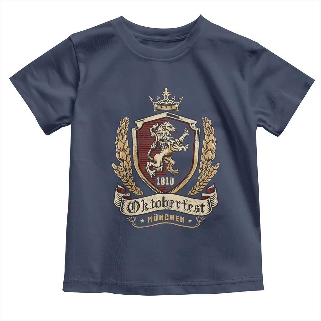 Oktoberfest Munchen Lion Crest Toddler T Shirt Classic Bavarian Festival TS02 Navy Print Your Wear