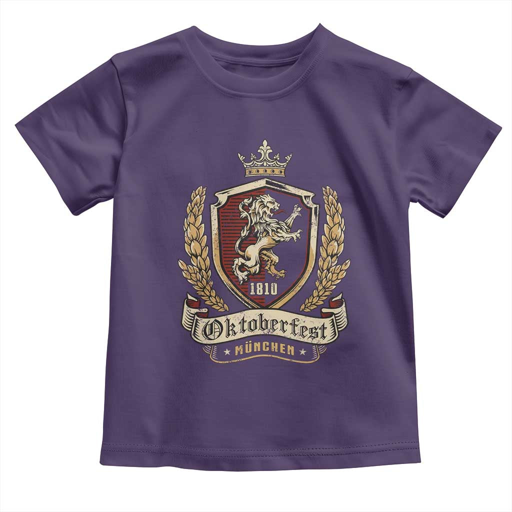 Oktoberfest Munchen Lion Crest Toddler T Shirt Classic Bavarian Festival TS02 Purple Print Your Wear