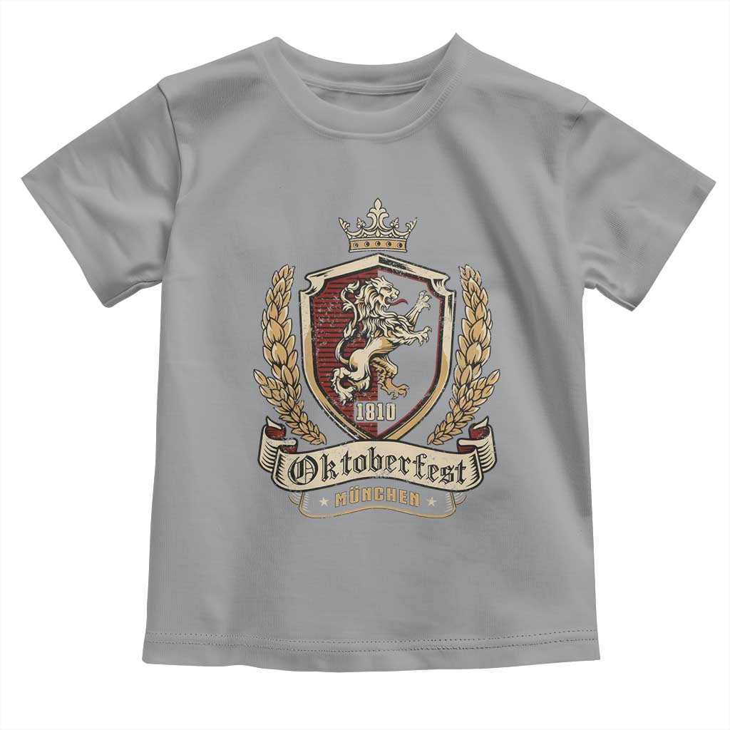 Oktoberfest Munchen Lion Crest Toddler T Shirt Classic Bavarian Festival TS02 Sport Gray Print Your Wear