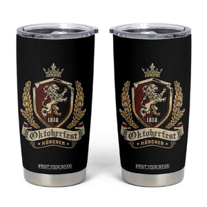 Oktoberfest Munchen Lion Crest Tumbler Cup Classic Bavarian Festival TS02 Black Print Your Wear