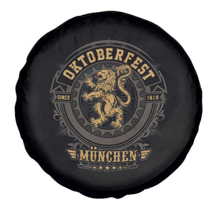 Oktoberfest Munchen Spare Tire Cover Munich Vintage Round Emblem with Bavarian Lion TS02 Print Your Wear