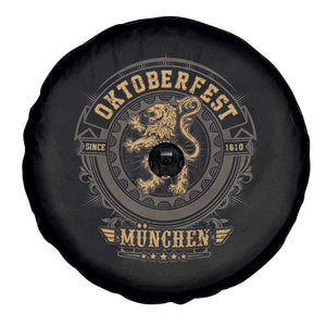 Oktoberfest Munchen Spare Tire Cover Munich Vintage Round Emblem with Bavarian Lion TS02 Print Your Wear