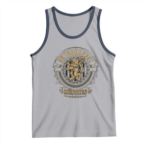 Oktoberfest Munchen Tank Top Munich Vintage Round Emblem with Bavarian Lion TS02 Athletic Heather Navy Print Your Wear