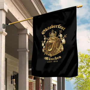 Oktoberfest Munchen Roaring Lion Garden Flag Since 1810 Crown and Beer Weapon TS02 Print Your Wear