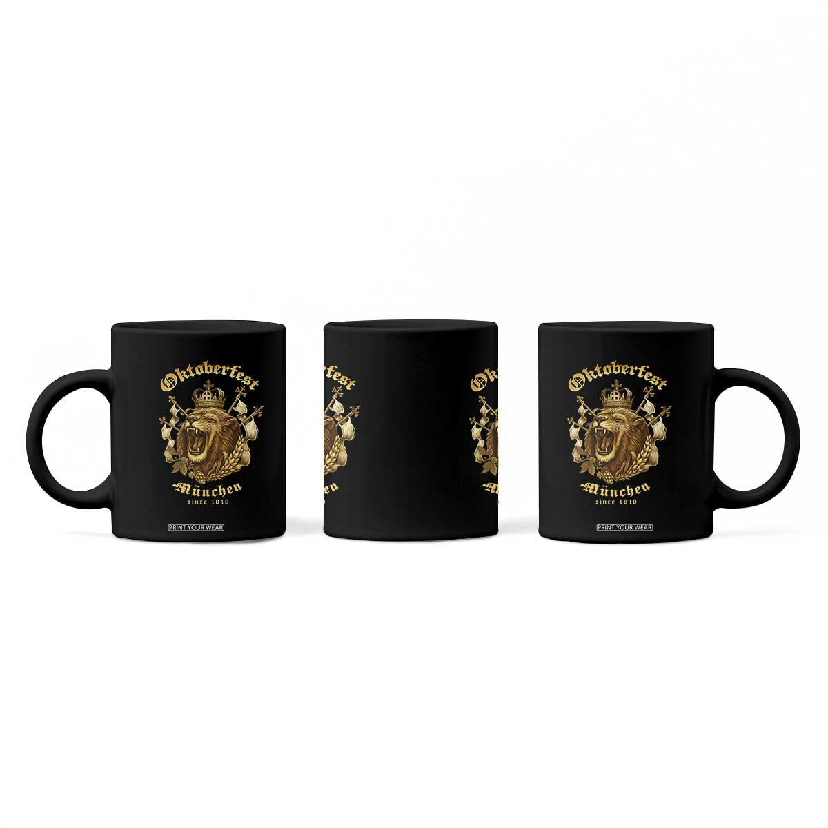 Oktoberfest Munchen Roaring Lion Coffee Mug Since 1810 Crown and Beer Weapon TS02 Print Your Wear