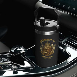 Oktoberfest Munchen Roaring Lion Flip Straw Tumbler Since 1810 Crown and Beer Weapon TS02 Print Your Wear