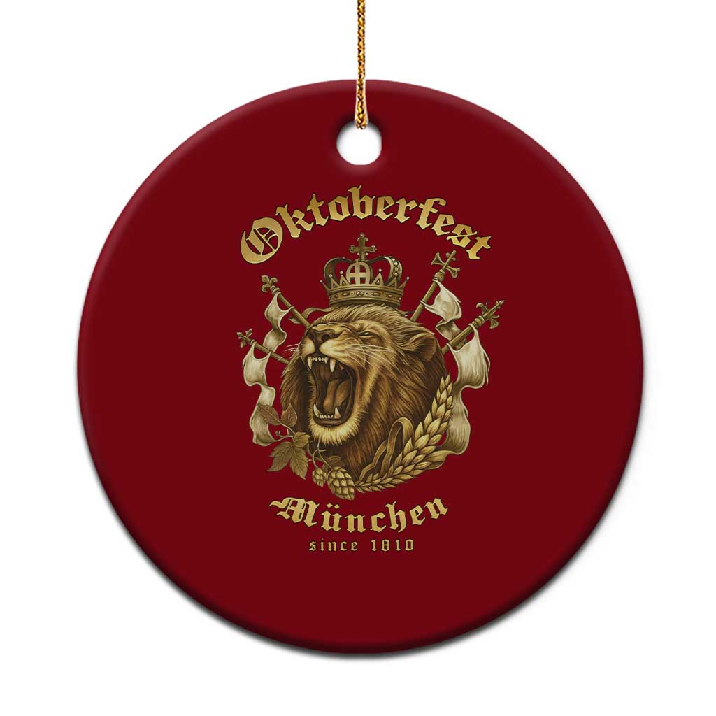 Oktoberfest Munchen Roaring Lion Ceramic Ornament Since 1810 Crown and Beer Weapon TS02 1pc Red Print Your Wear