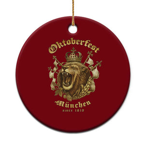 Oktoberfest Munchen Roaring Lion Ceramic Ornament Since 1810 Crown and Beer Weapon TS02 1pc Red Print Your Wear